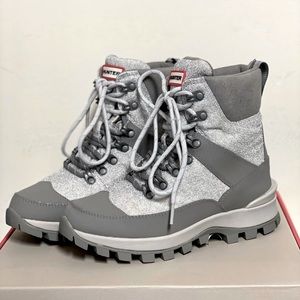 Hunter Commando Glitter Rubber Lug-Sole Snow Boots